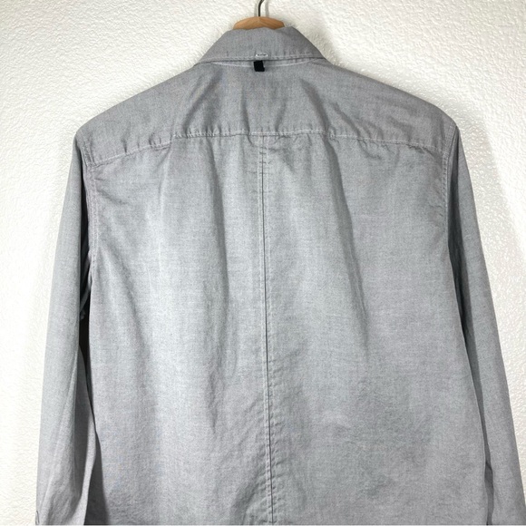 Rag & Bone Mens Button Down Slim Fit Shirt Small White Gray Oxford Long Sleeve - Picture 10 of 16